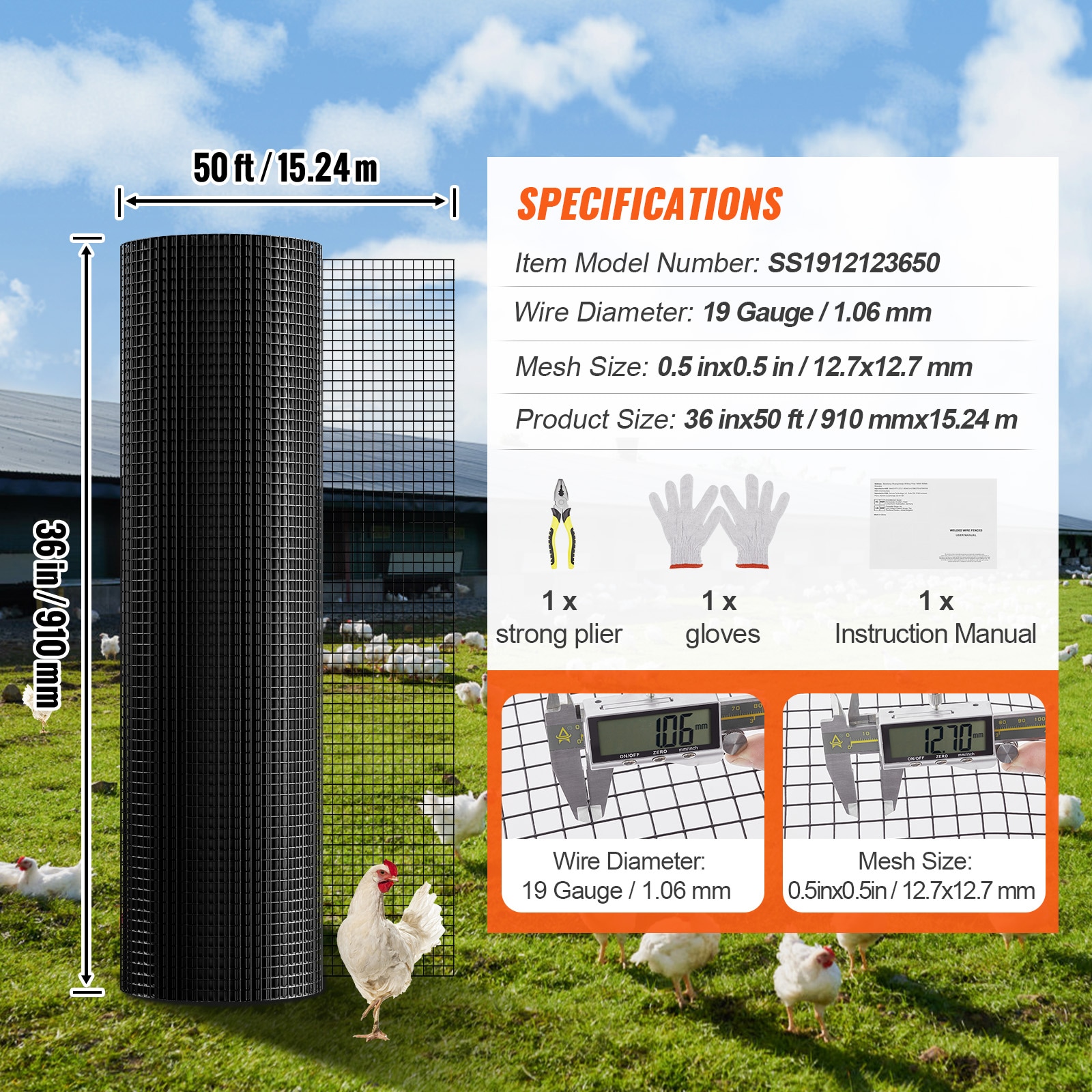 Galvanized Hardware Cloth Wire Mesh Roll For Chicken Coop Fencing_voghion.com